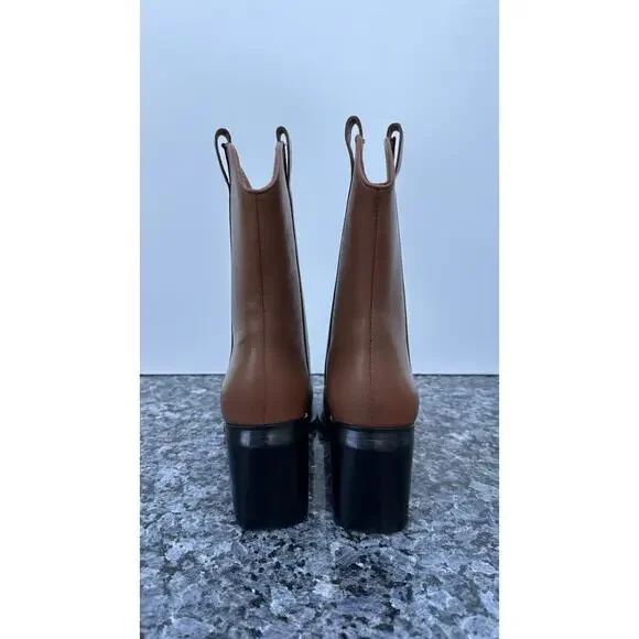 Everlane The Outlaw Boot Saddle Brown Leather Boots Size 9 - Picture 12 of 13